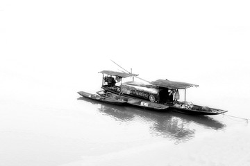 渔船 小船 黑白素材