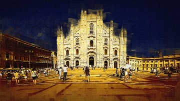 意大利米兰大教堂油画 无分层