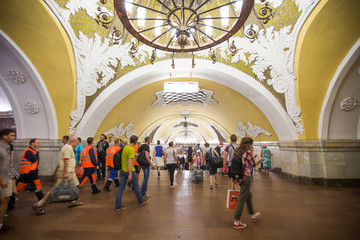 俄罗斯 莫斯科 地铁 车站 莫