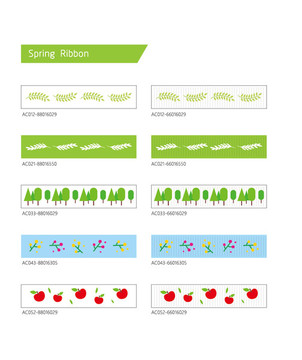 春天织带棉带螺纹带色丁带图案