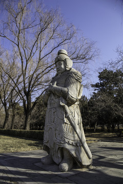 十三陵总神道石像生武将