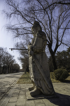 十三陵总神道石像生武将