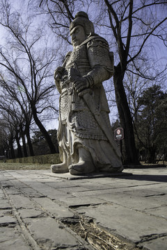 十三陵总神道石像生武将