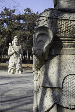 十三陵总神道石像生武将