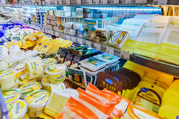 超市奶制品卖场 莫斯科超市