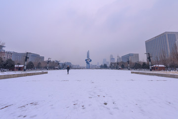 下雪后的济南泉城广场 （6）