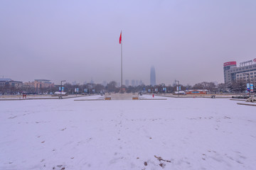 下雪后的济南泉城广场 （7）