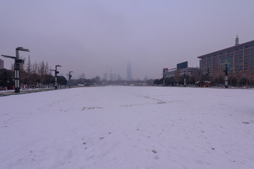 下雪后的济南泉城广场 （19）