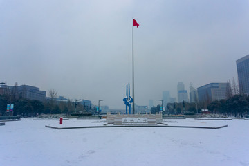 下雪后的济南泉城广场 （37）