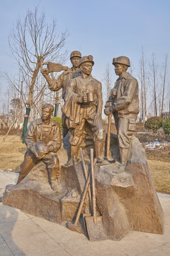 煤矿工人雕塑 高清大图