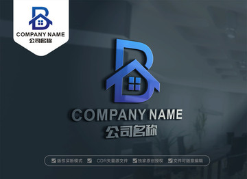 中介房产 B字母 LOGO设计