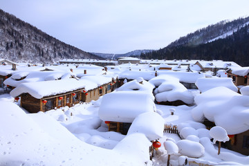 雪乡全景 中国雪乡 雪乡
