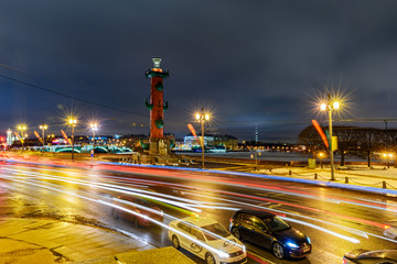 瓦西里岛古港口夜景