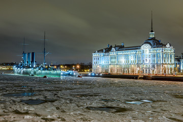 圣彼得堡涅瓦河畔夜景