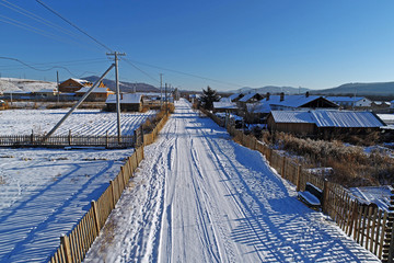 太平川农家雪景