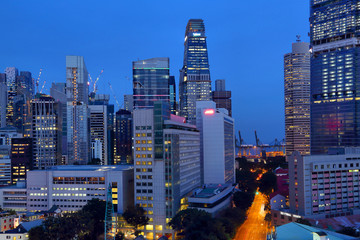 新加坡城市风光夜景