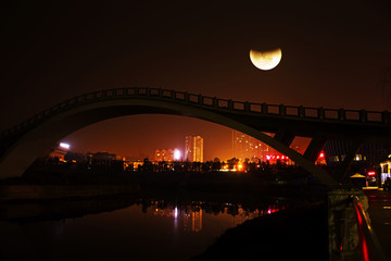 月全食夜的四川省广安县