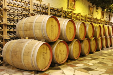 酒窖葡萄酒储藏酒桶