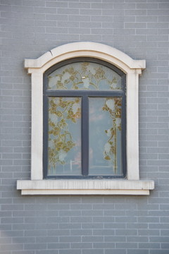 拱拱形形欧式式窗户背景