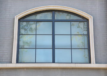 欧式方格花卉纹玻璃窗户户