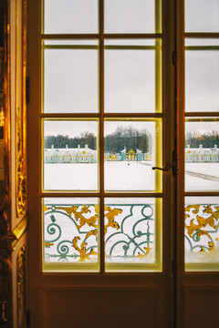 冬天窗外雪景 叶卡捷林娜宫