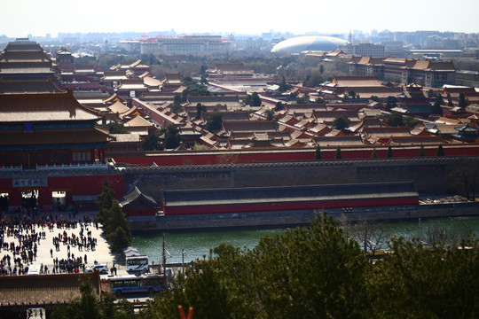 北京景山公园俯视故宫紫禁城