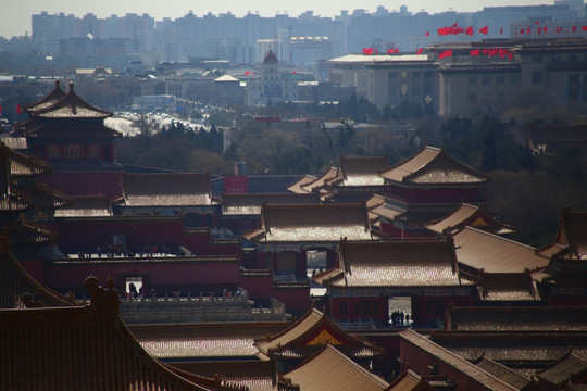 北京景山公园俯视故宫紫禁城