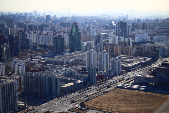 大钉子奥运塔俯视北京