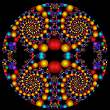 圆形五彩螺旋立体图案