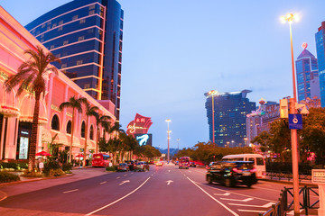 澳门街头 夜景 高清