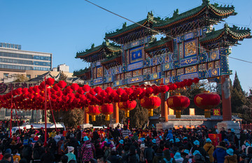 北京地坛庙会 红灯笼
