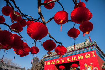 北京地坛庙会 红灯笼