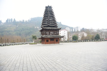 侗族鼓楼传统建筑