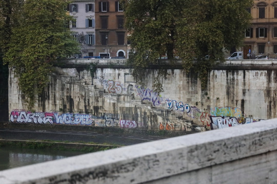 意大利街景 桥 护栏