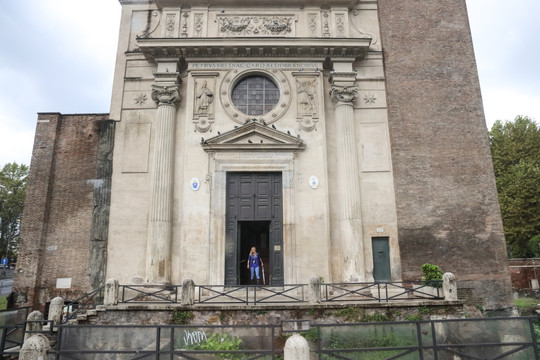 意大利街景 路边建筑 古罗马