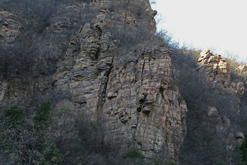 冬日太行山峰崖壁