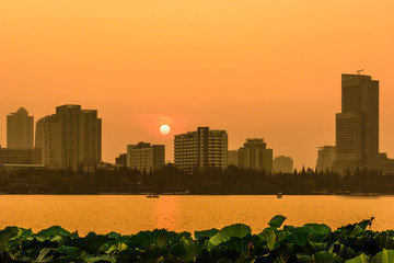 南京玄武湖日落