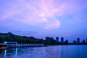 南京玄武湖日落