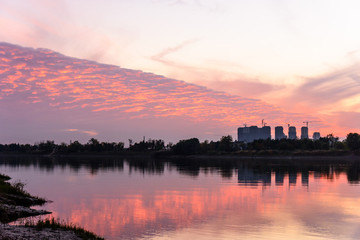 夹江日落景观