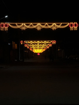 春节街道夜景
