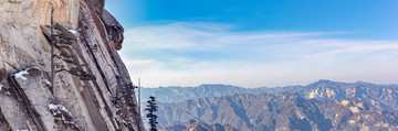 西岳华山雪景冬景