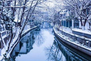 秦淮河雪景