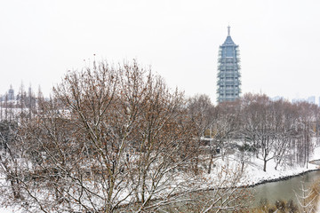 护城河雪景
