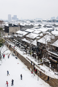 俯瞰雪后的老门东