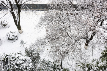 城墙下雪景