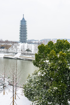 护城河雪景