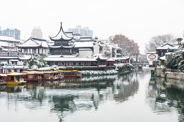 南京夫子庙雪景