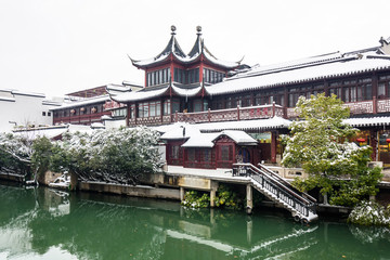 南京夫子庙雪景