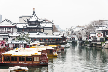 南京夫子庙雪景