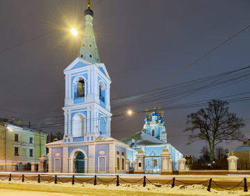 圣彼得堡桑普森大教堂夜景